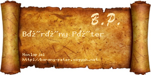 Bárány Péter névjegykártya